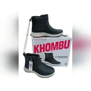 NWT Khombu Women's Sienna All-Weather Black Boots w/ Memory Foam Comfort Size 9